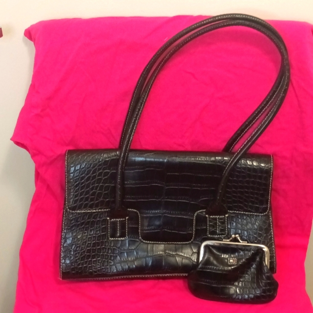 Tommy Hilfiger Black Purse with change purse set.